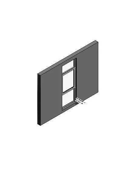 3 Panel Frame Window 3D model_0