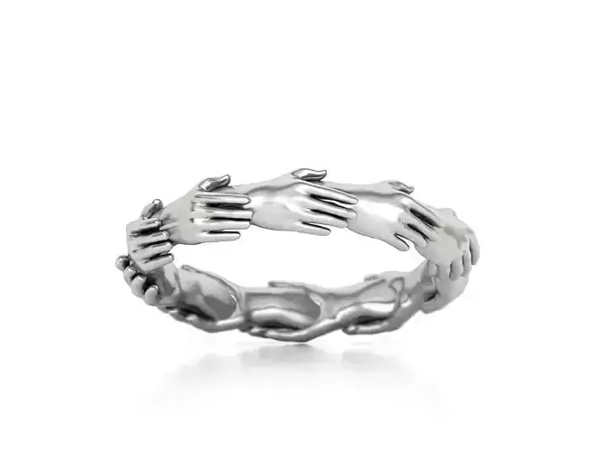 Hugs Hand Band Ring 3dmodel 7us size ring