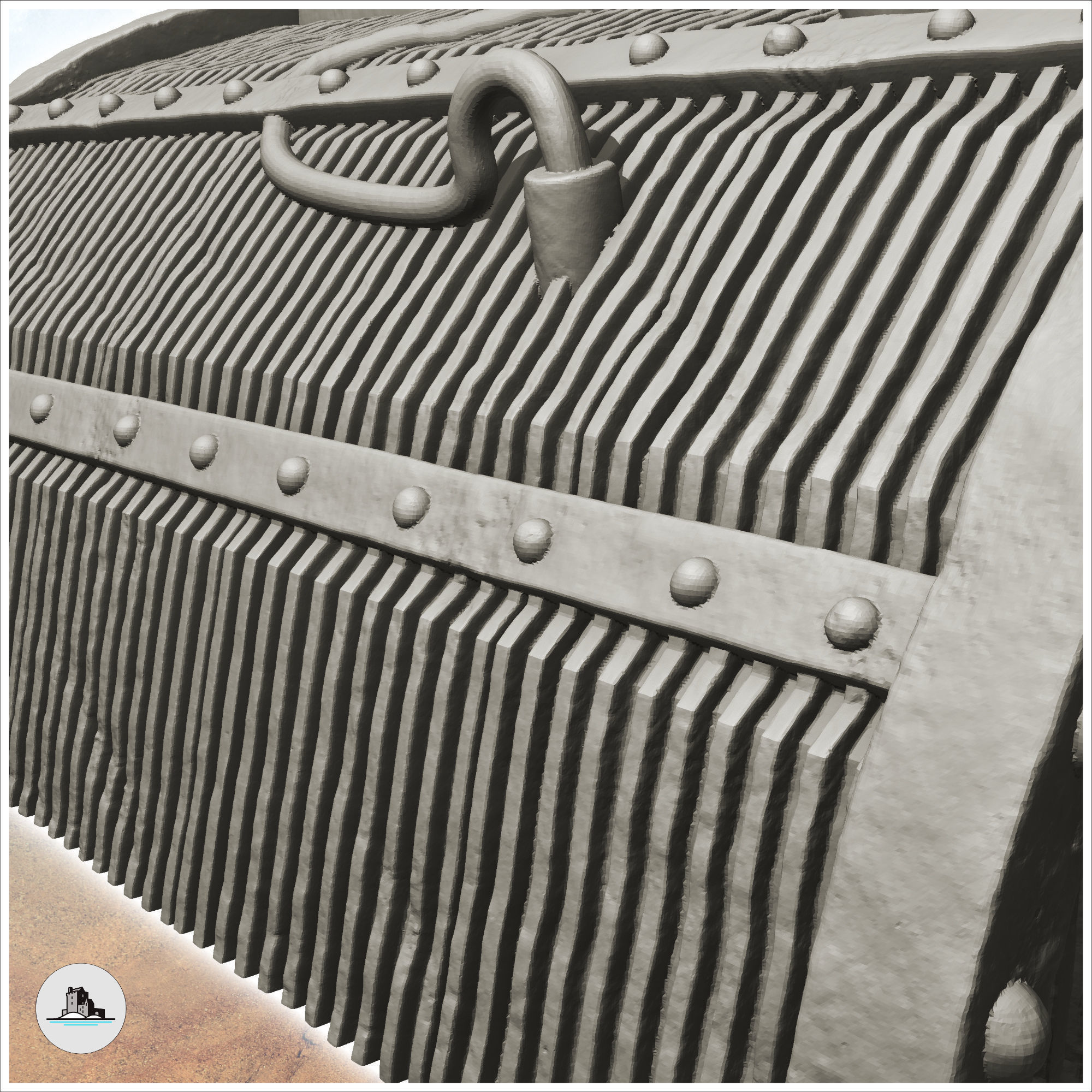 Storage hut with product tanks and magnetic antennas -2- 3D print model_4