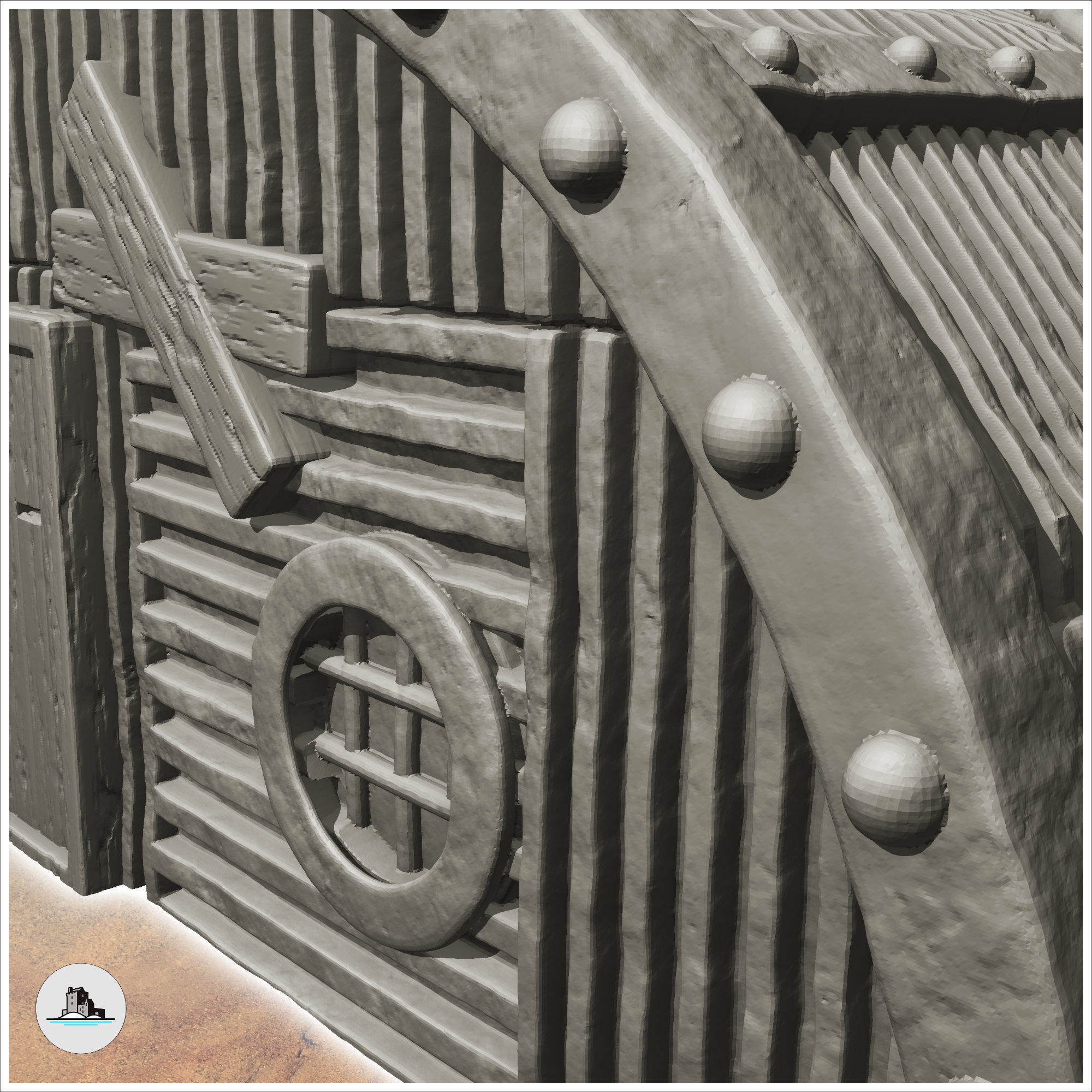 Storage hut with product tanks and magnetic antennas -2- 3D print model_3