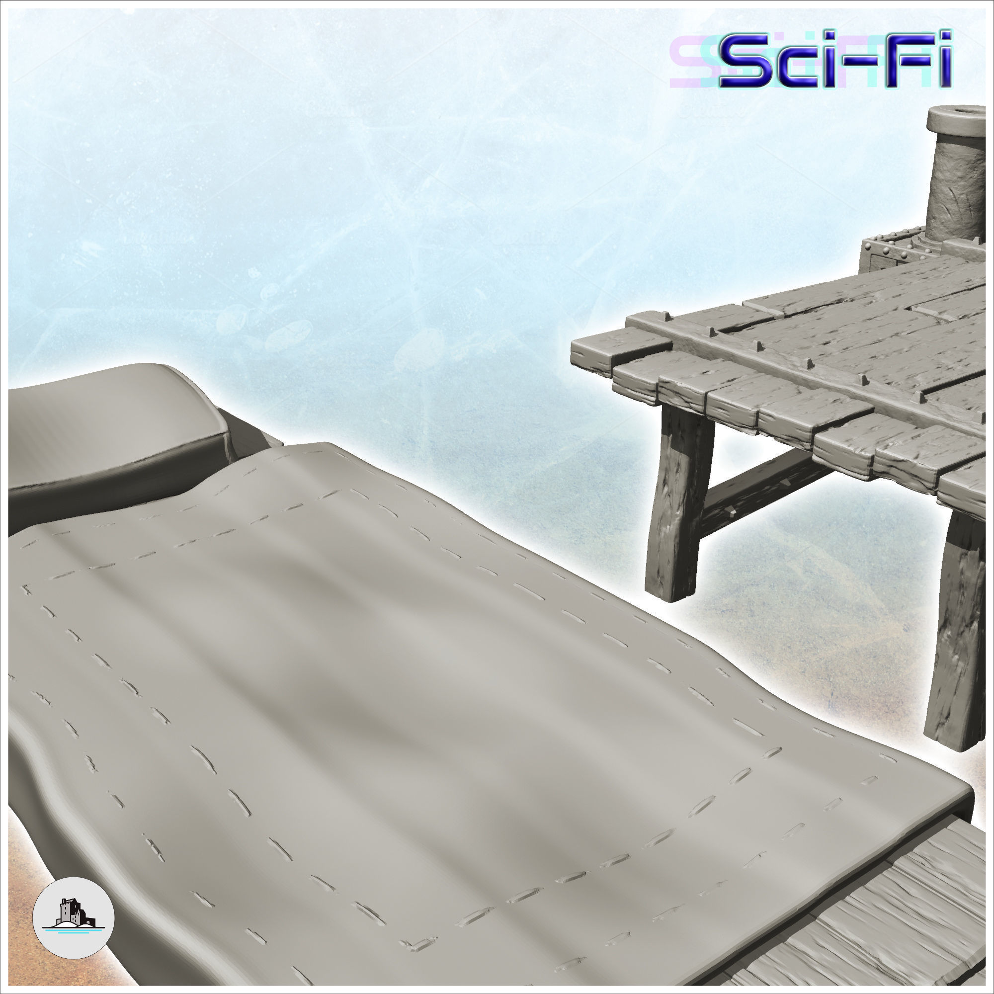 Set of post-apocalyptic metal furniture -2- 3D print model_3