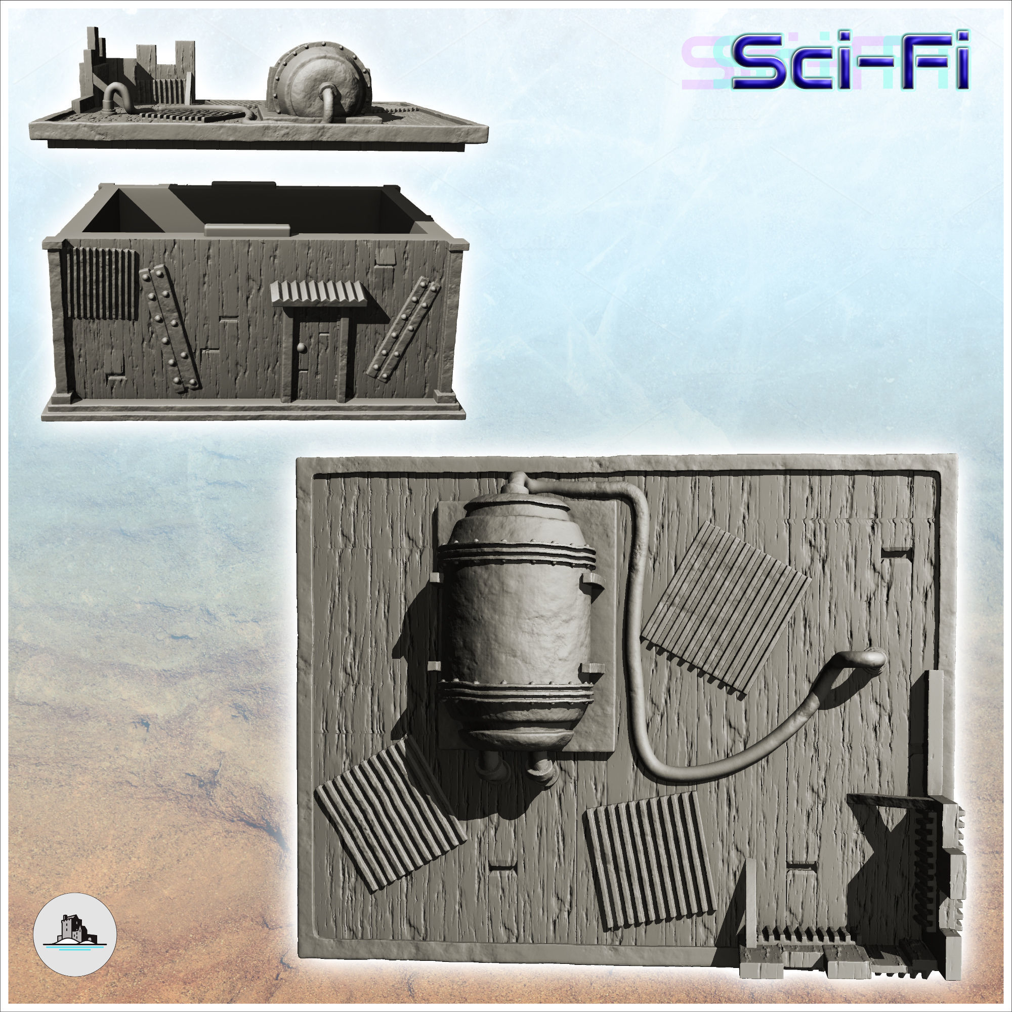 House with window and generator on roof -8- 3D print model_3