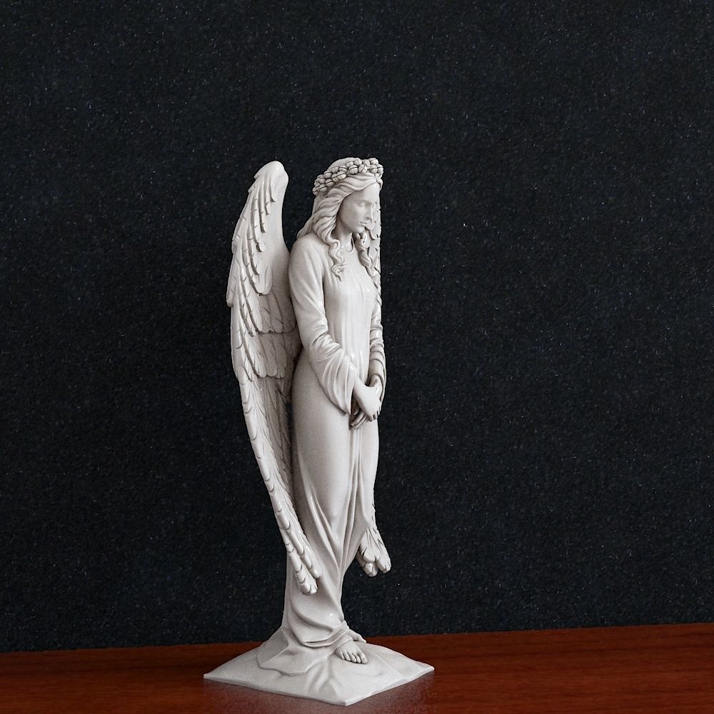 Angel statue on table 3D print model_1