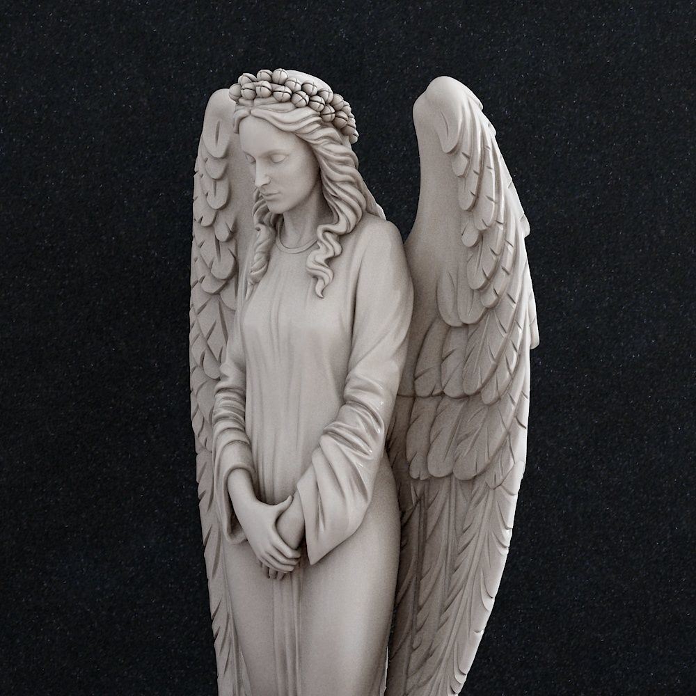 Angel statue on table 3D print model_2