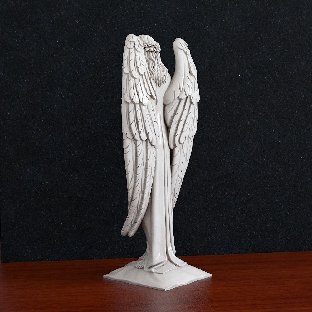 Angel statue on table 3D print model_3