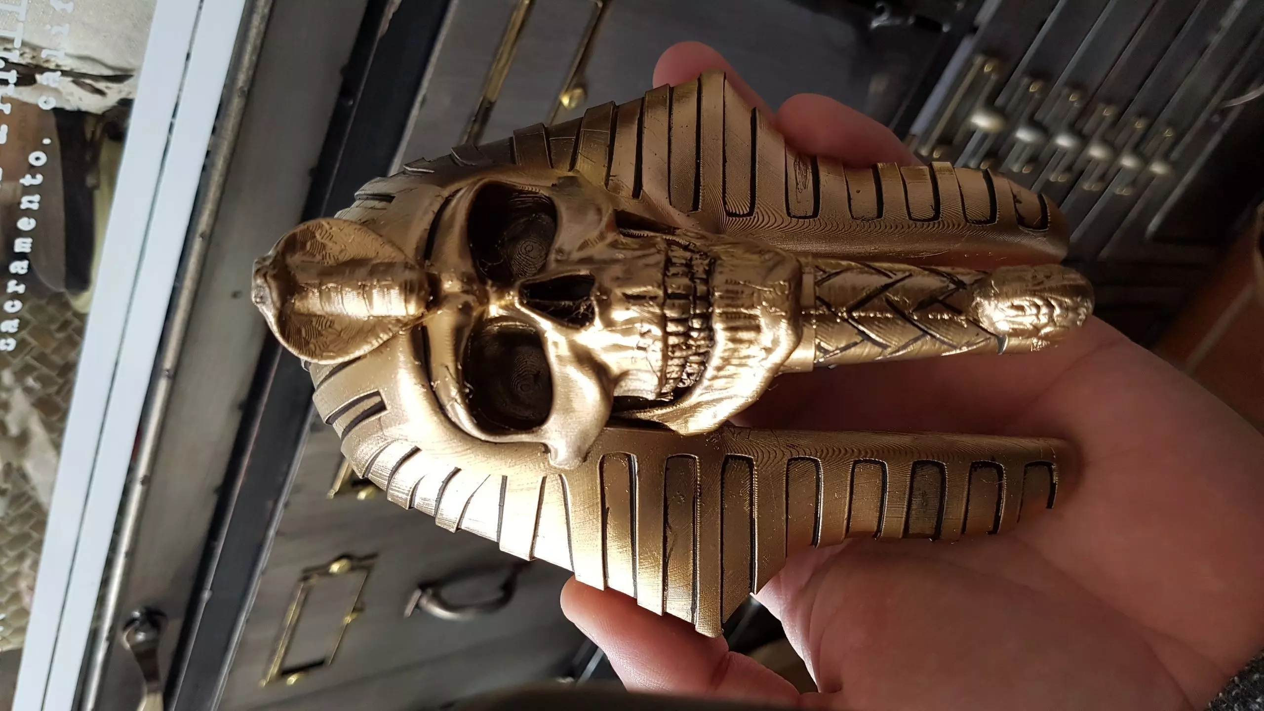 Egyptian Pharaoh skull 3D print model_0
