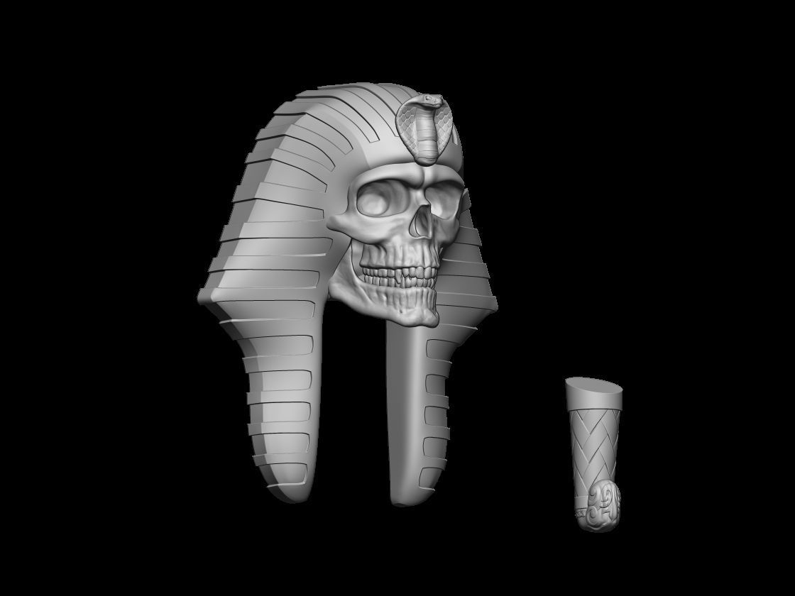 Egyptian Pharaoh skull 3D print model_2