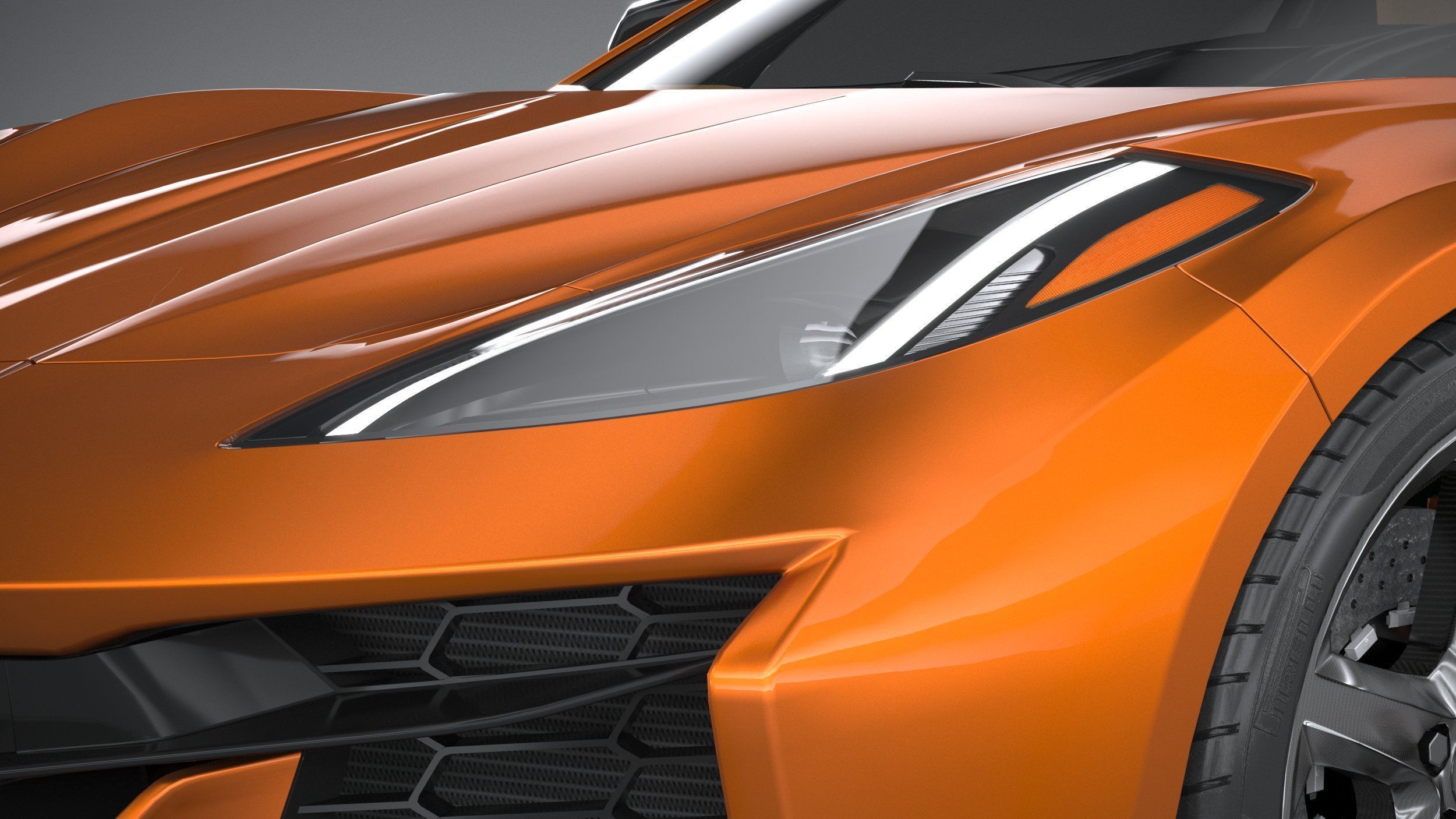 Chevrolet Corvette C8 Z06 CG 2023 lowpoly 3D model_14