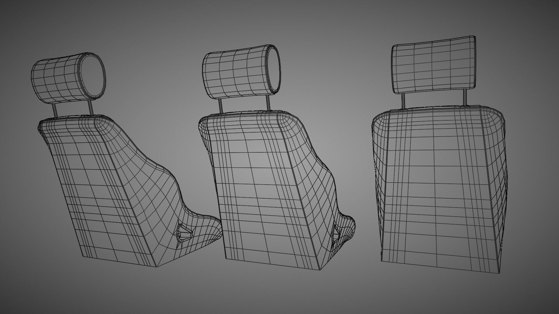 Car Seat BF Rally ST Low-poly 3D model_7