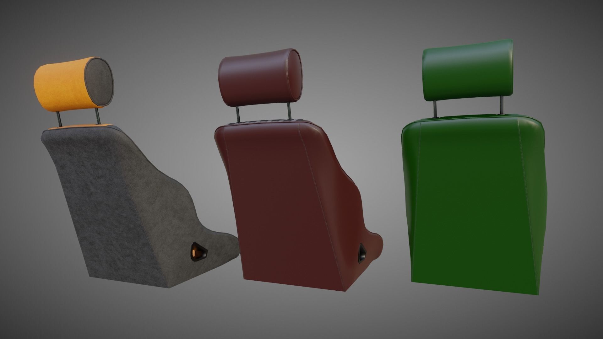 Car Seat BF Rally ST Low-poly 3D model_1