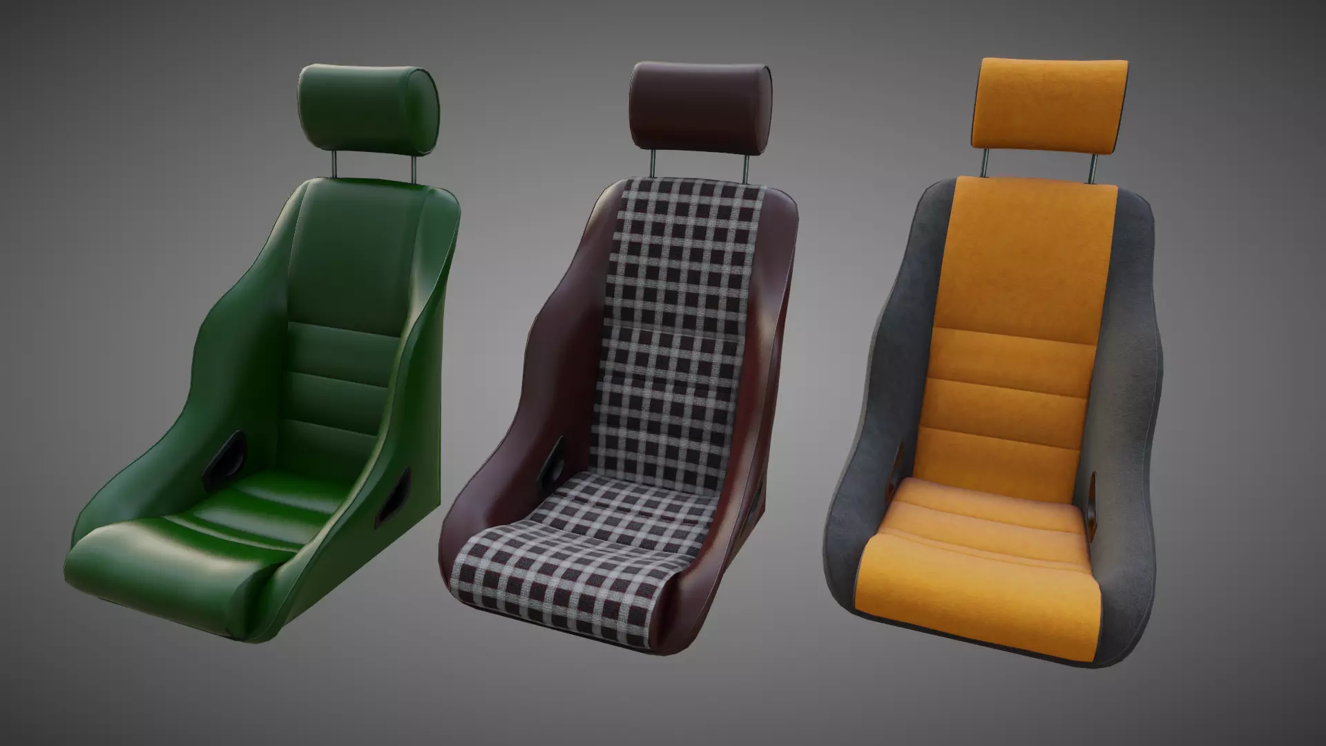 Car Seat BF Rally ST Low-poly 3D model_0