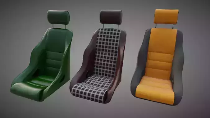 Car Seat BF Rally ST Low-poly 3D model