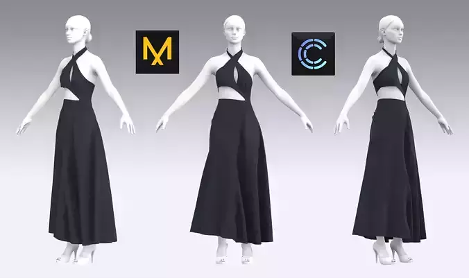 Dress Outfits MD CLO 3D ZPRJ ZPAC project files 3D model