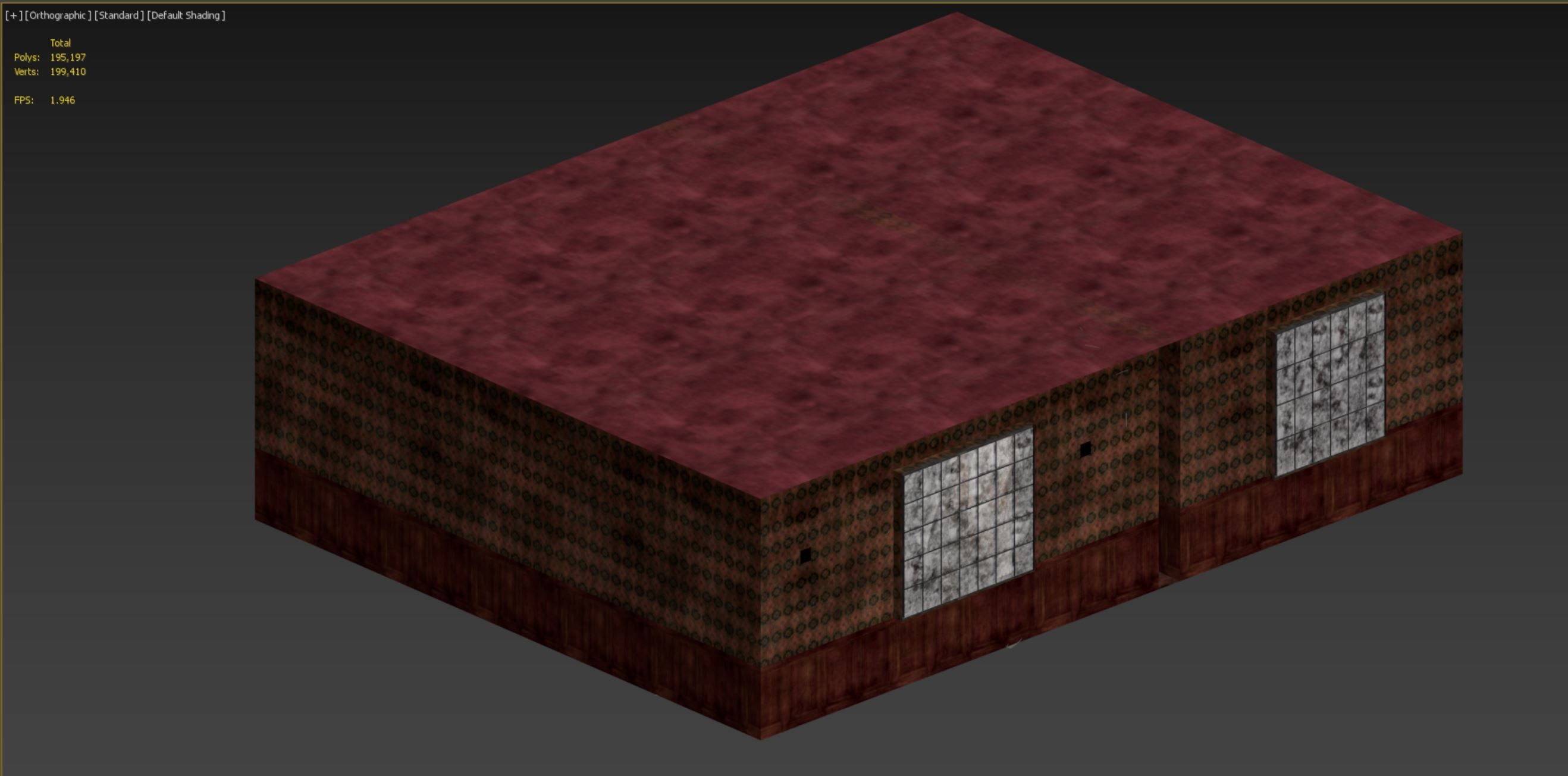 low poly old bloody haunted room Low-poly 3D model_5