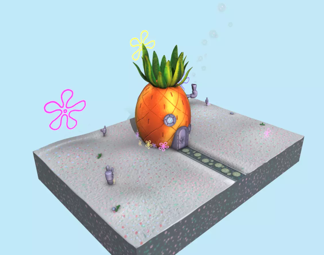 sponge bob house 3D model_0