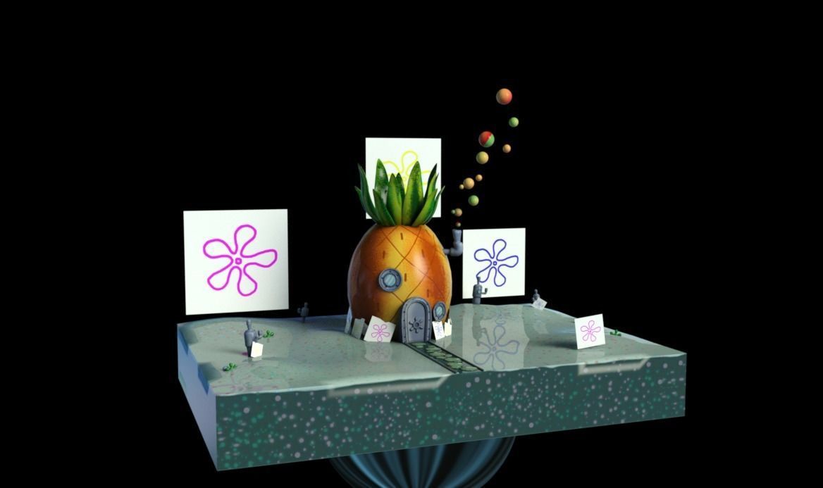 sponge bob house 3D model_2