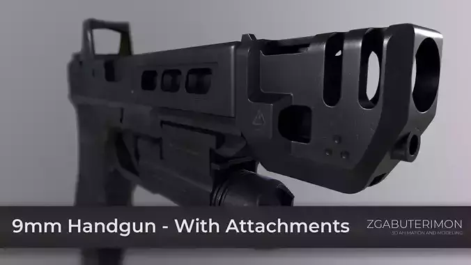 9mm Handgun - With Attachments