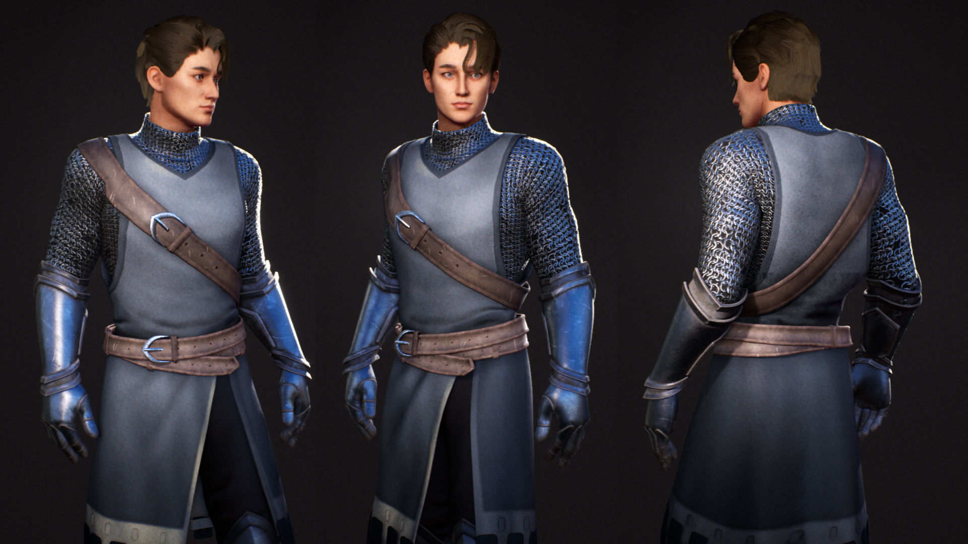 M1 Warrior Guy Flynn - Customizable Game Character Low-poly 3D model_1