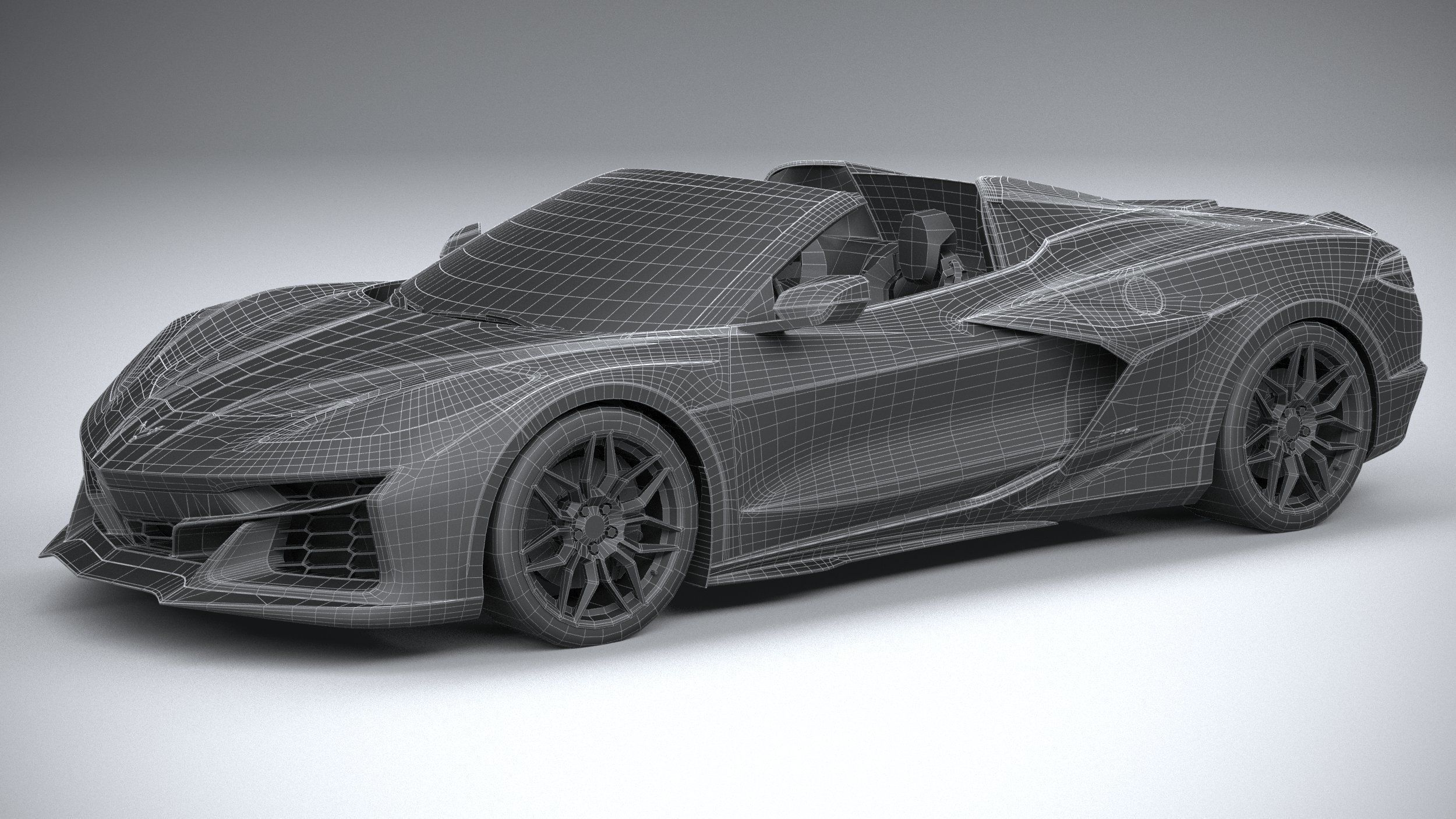 Chevrolet Corvette C8 Z06 Convertible CG 2023 lowpoly 3D model_26