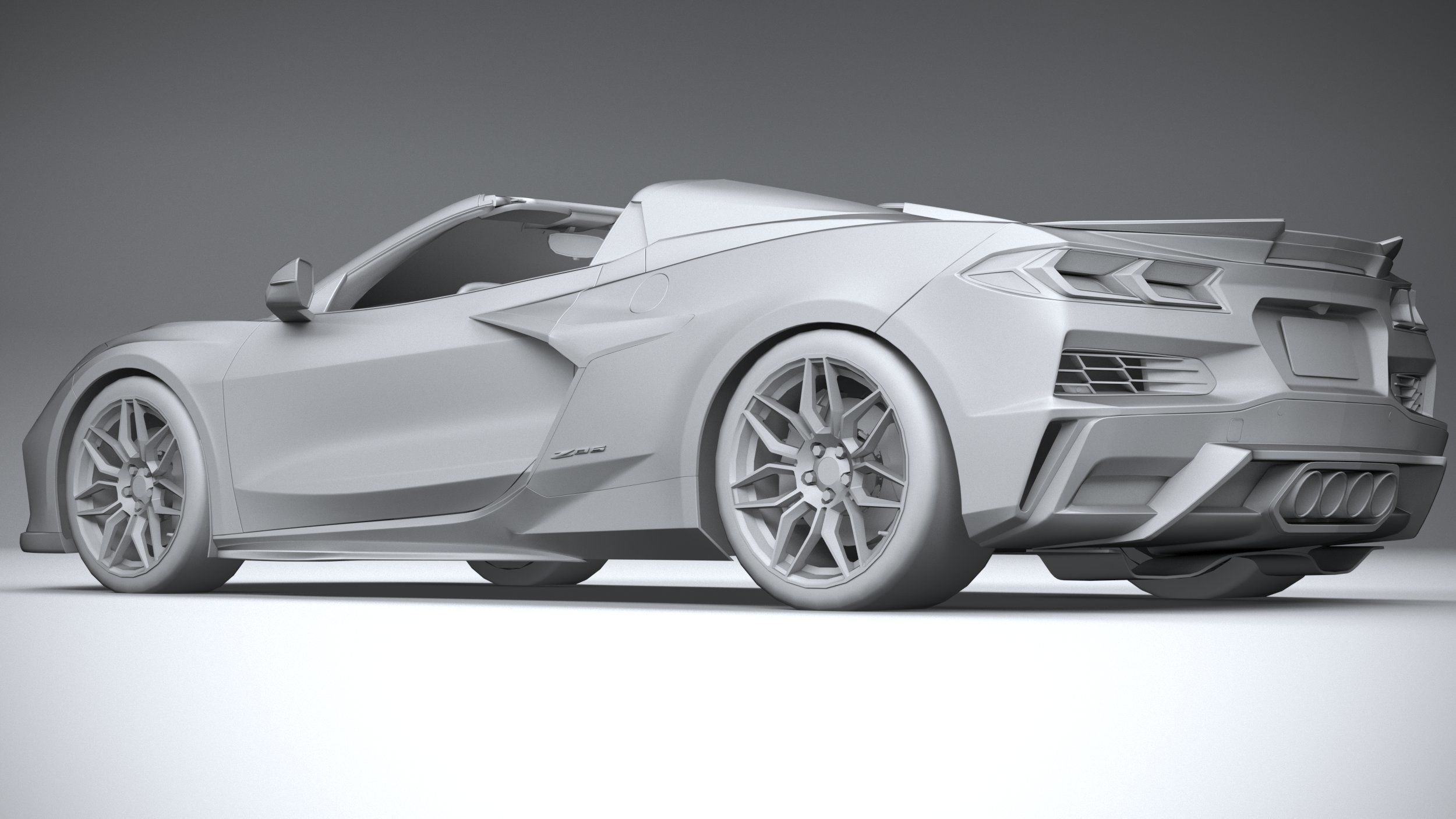 Chevrolet Corvette C8 Z06 Convertible CG 2023 lowpoly 3D model_21