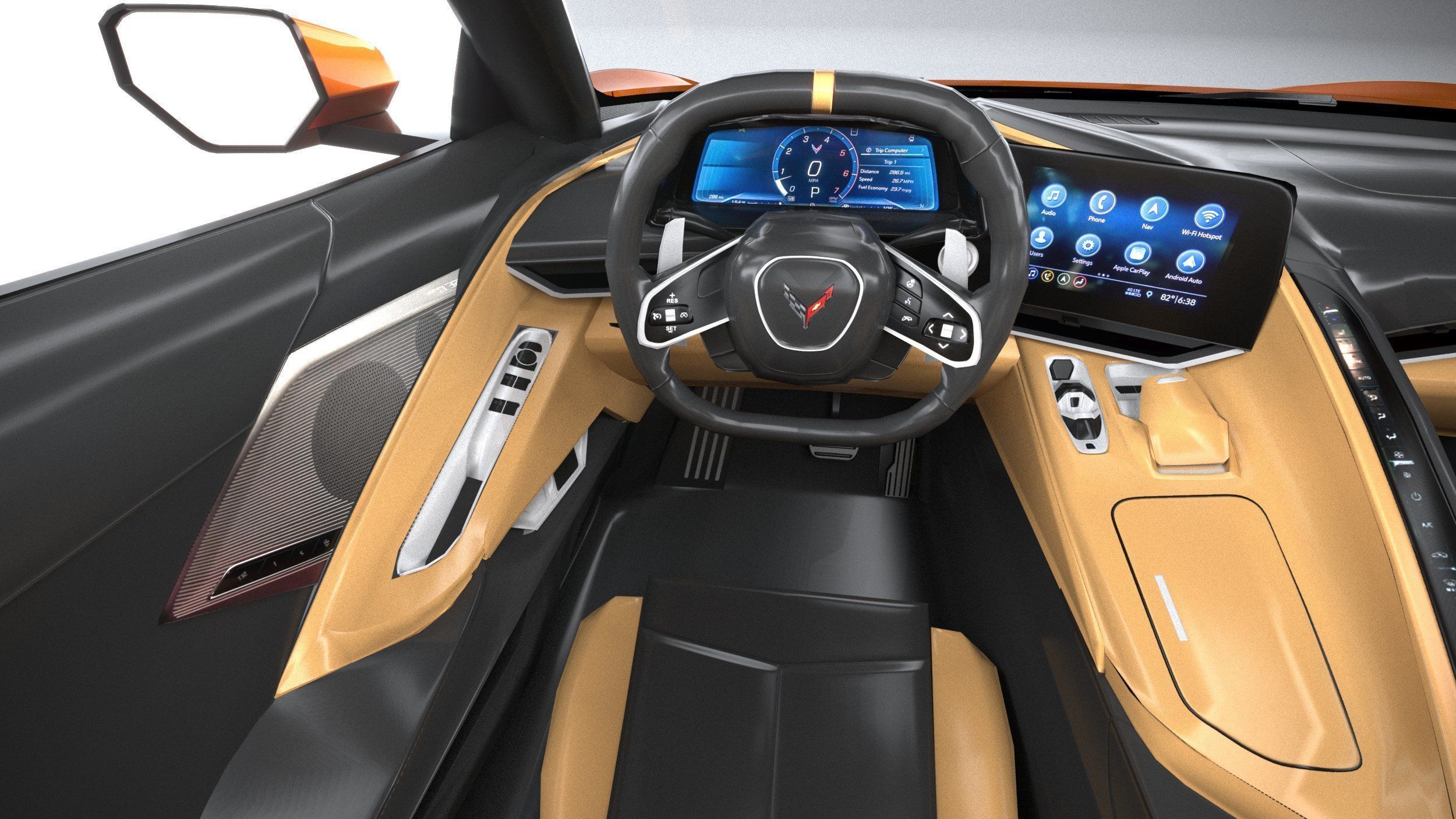 Chevrolet Corvette C8 Z06 Convertible CG 2023 lowpoly 3D model_29