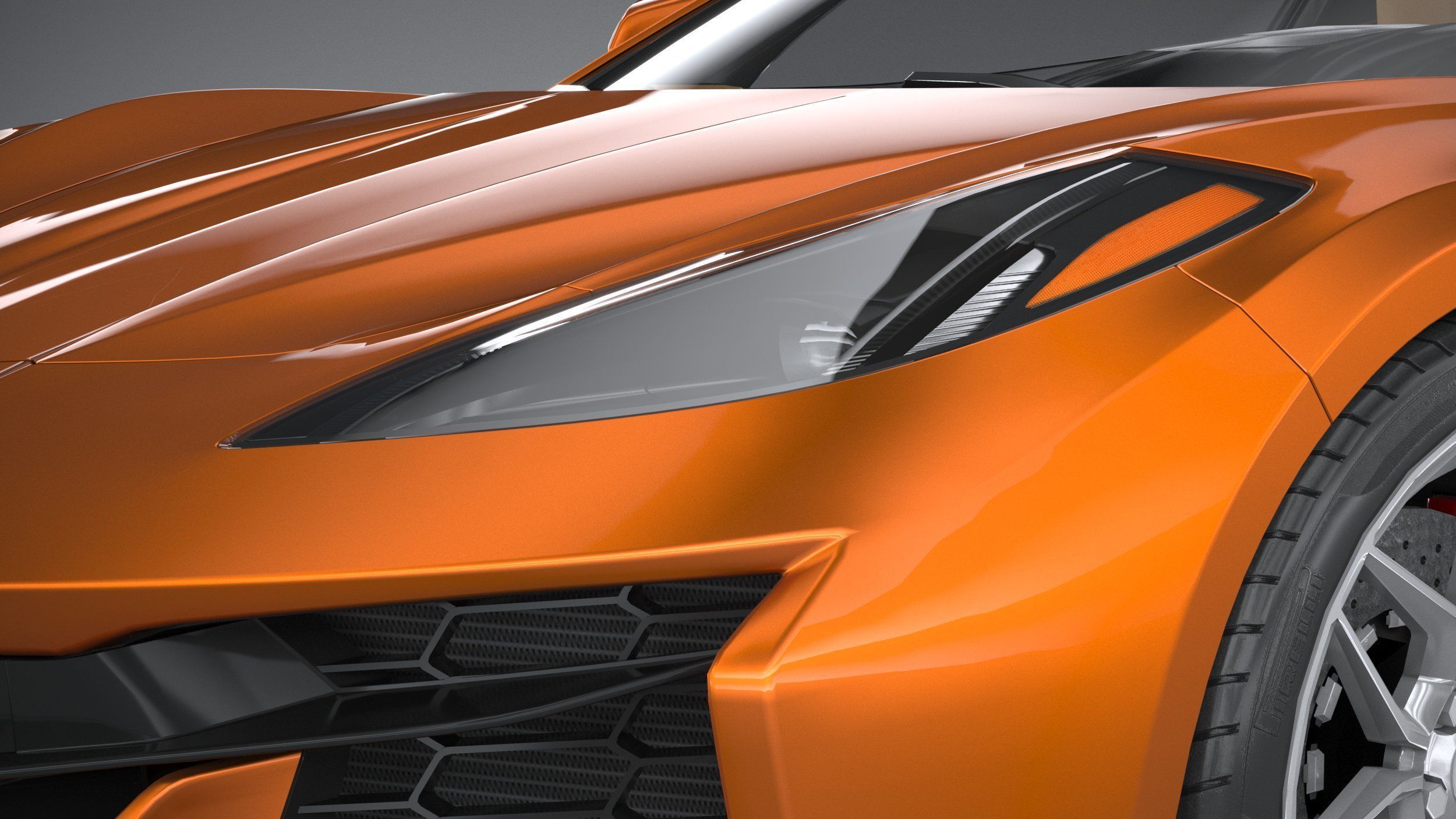 Chevrolet Corvette C8 Z06 Convertible CG 2023 lowpoly 3D model_14