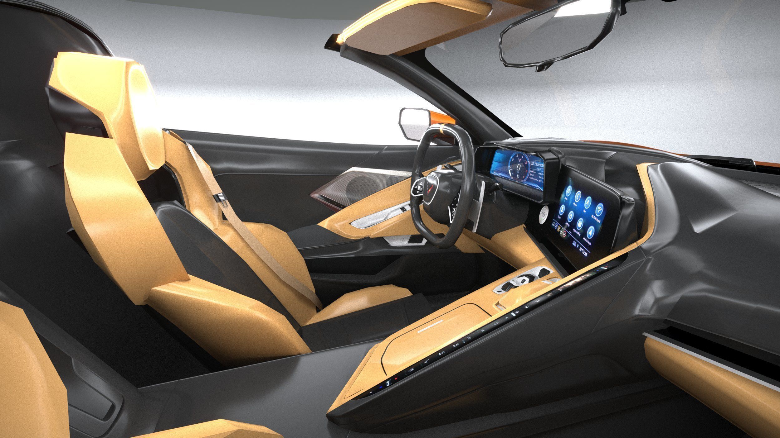 Chevrolet Corvette C8 Z06 Convertible CG 2023 lowpoly 3D model_30