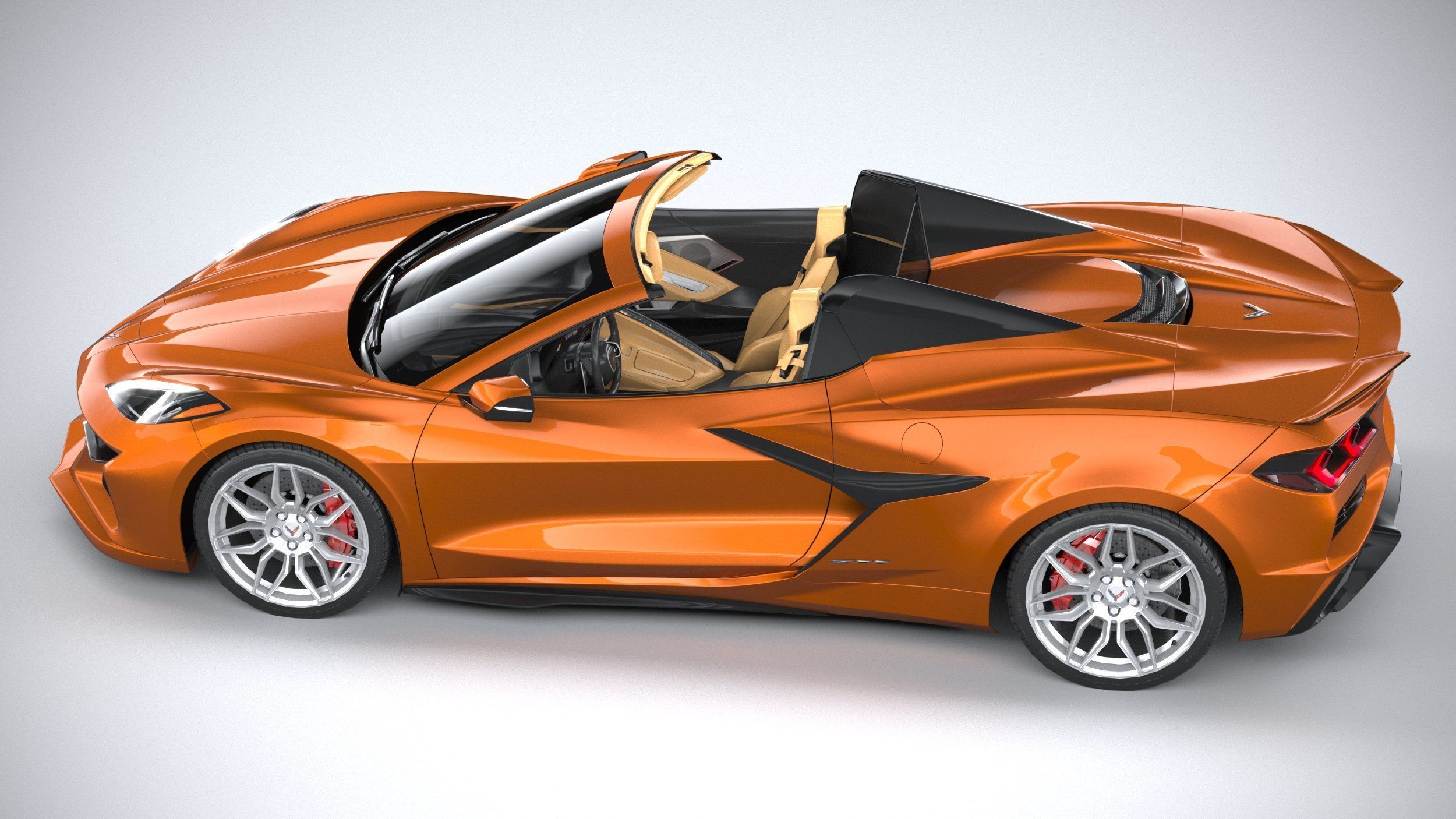 Chevrolet Corvette C8 Z06 Convertible CG 2023 lowpoly 3D model_9