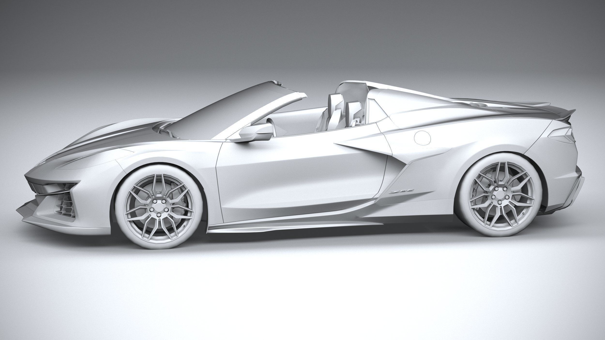 Chevrolet Corvette C8 Z06 Convertible CG 2023 lowpoly 3D model_22