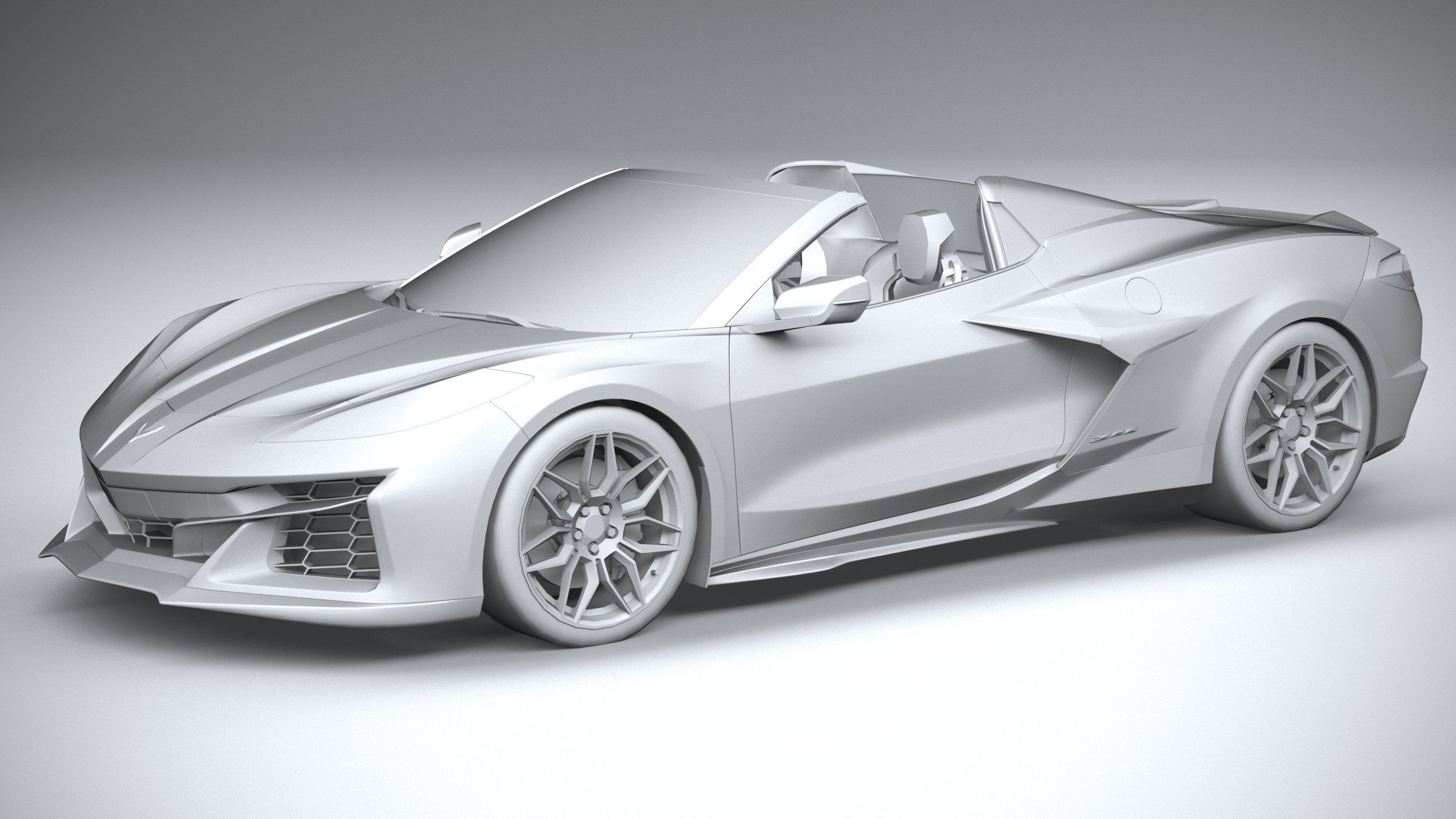Chevrolet Corvette C8 Z06 Convertible CG 2023 lowpoly 3D model_19