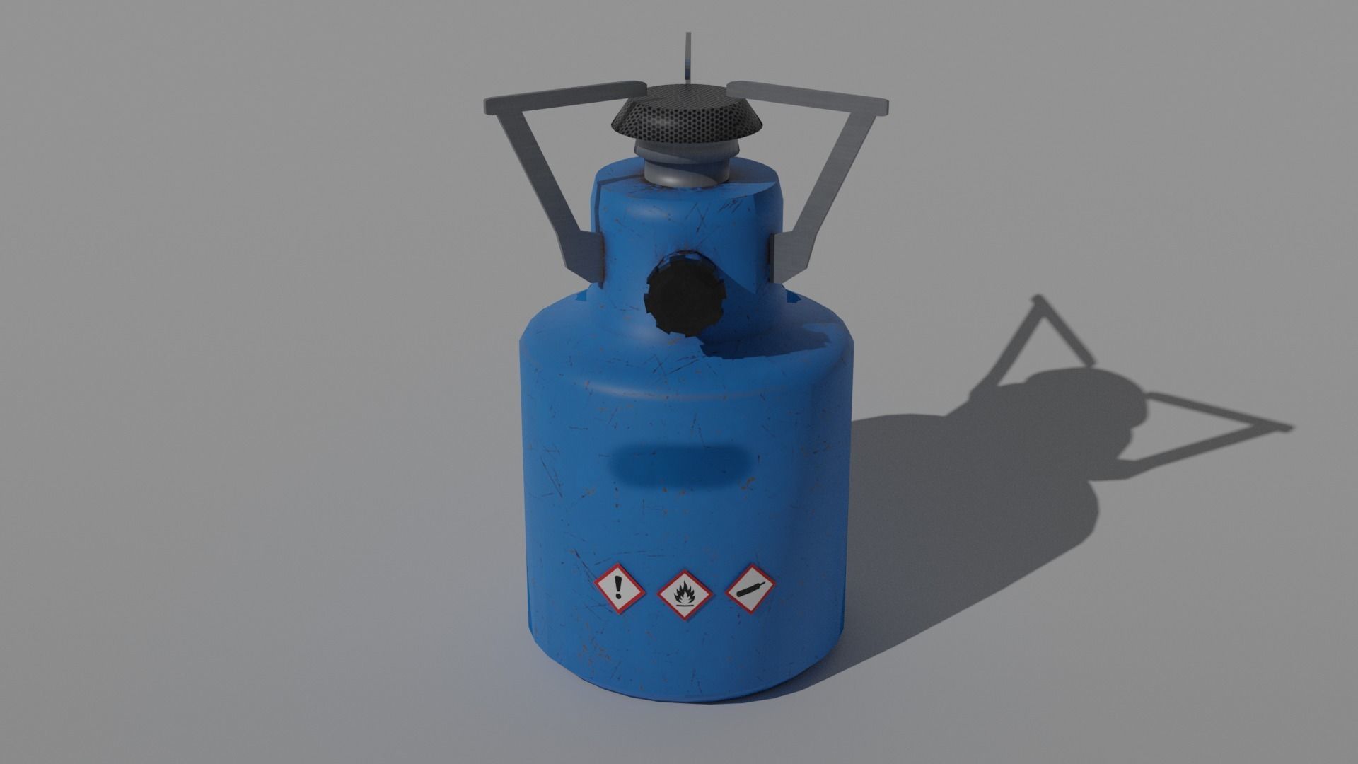 Gas bottle Low-poly 3D model_7