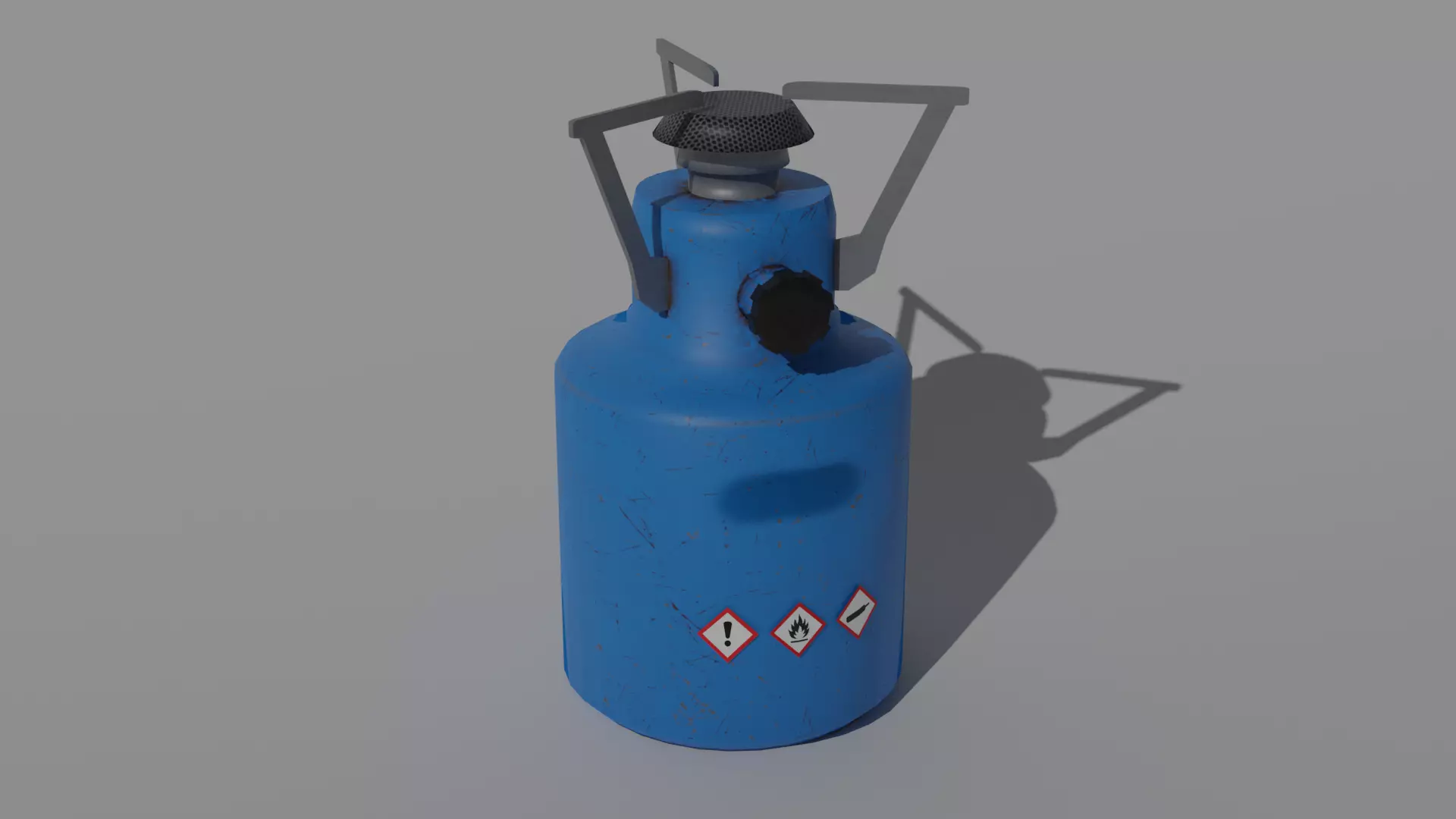 Gas bottle Low-poly 3D model_0