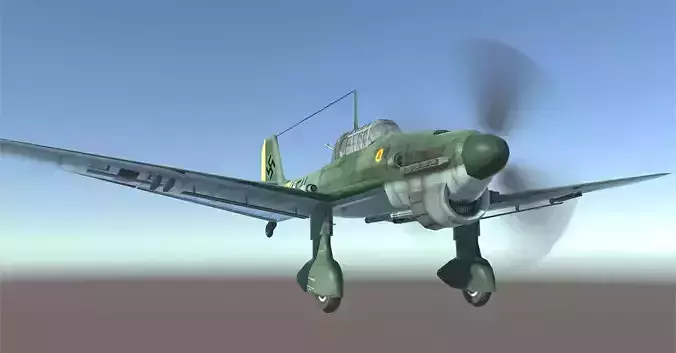 Junkers Ju 87 Stuka World War 2 dive bomber Low-poly 3D model