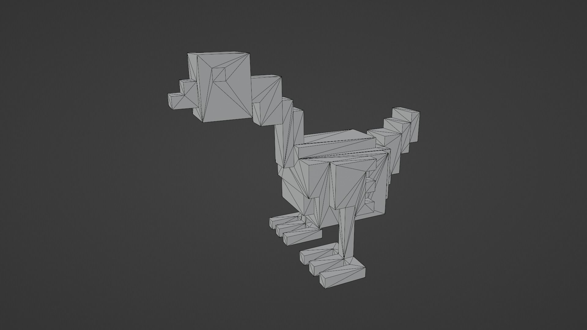 Voxel Black Goose Low-poly 3D model_12