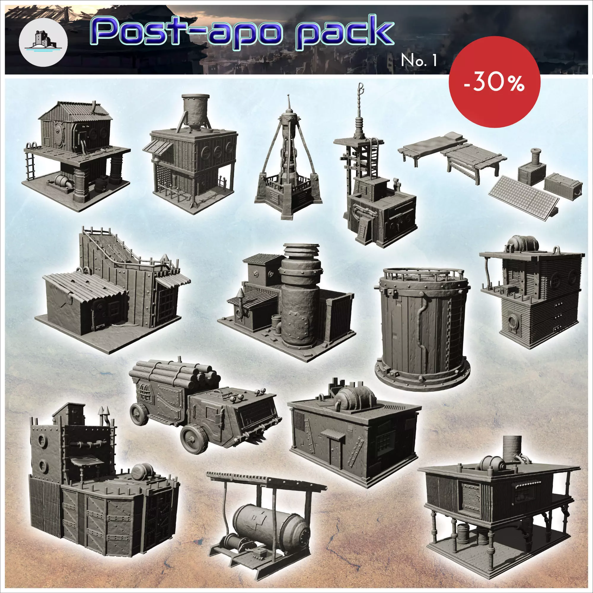 Post-apocalypse pack No 1 3D Model Collection_0