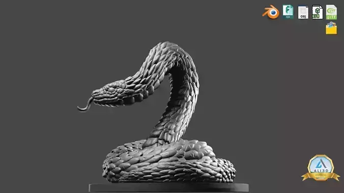 3D Print Ready Rattle Snake 3D print model