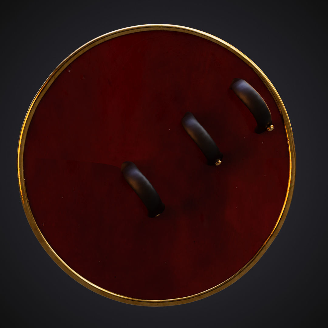 Amazon shield with magic green stone 3D model_4