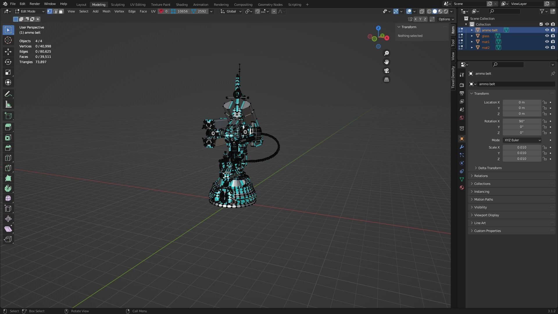 Defender Turret Low-poly 3D model_10