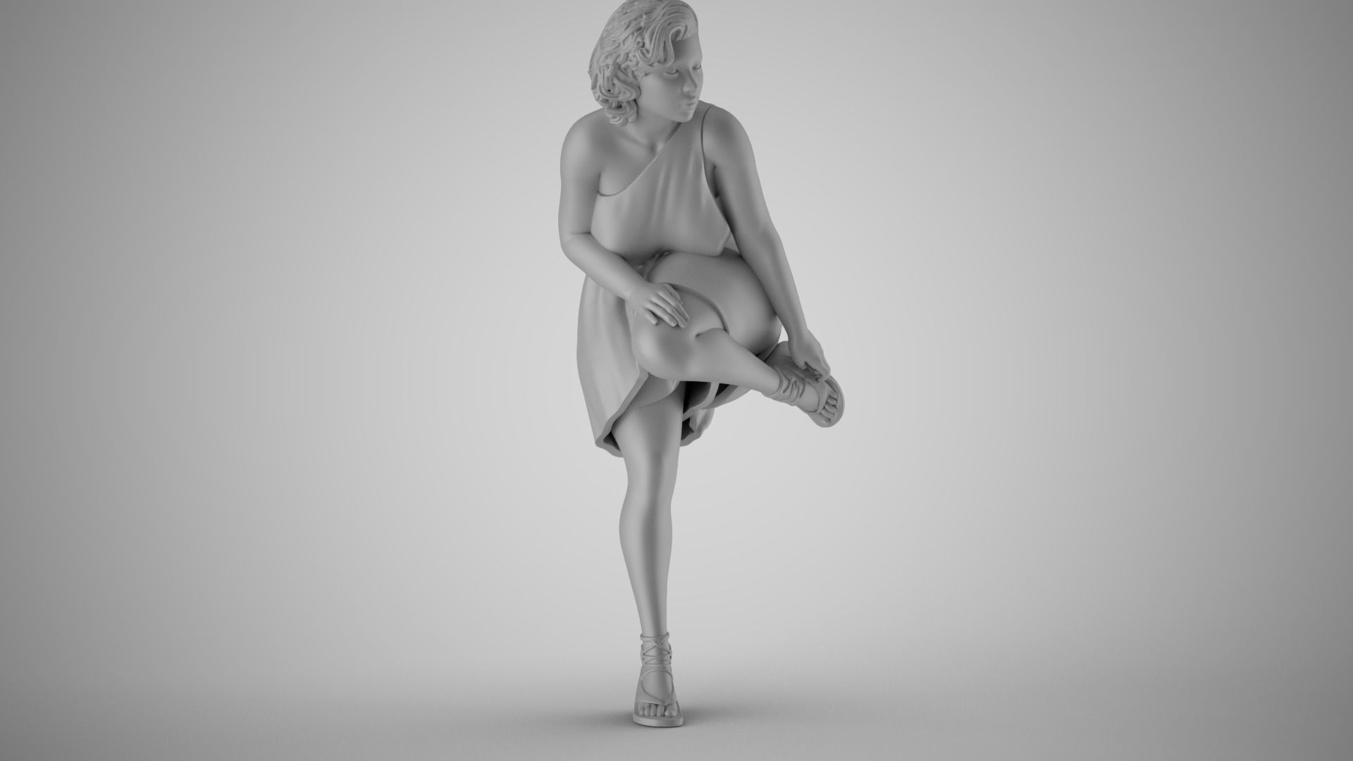 Woman on Heel 3D print model_3