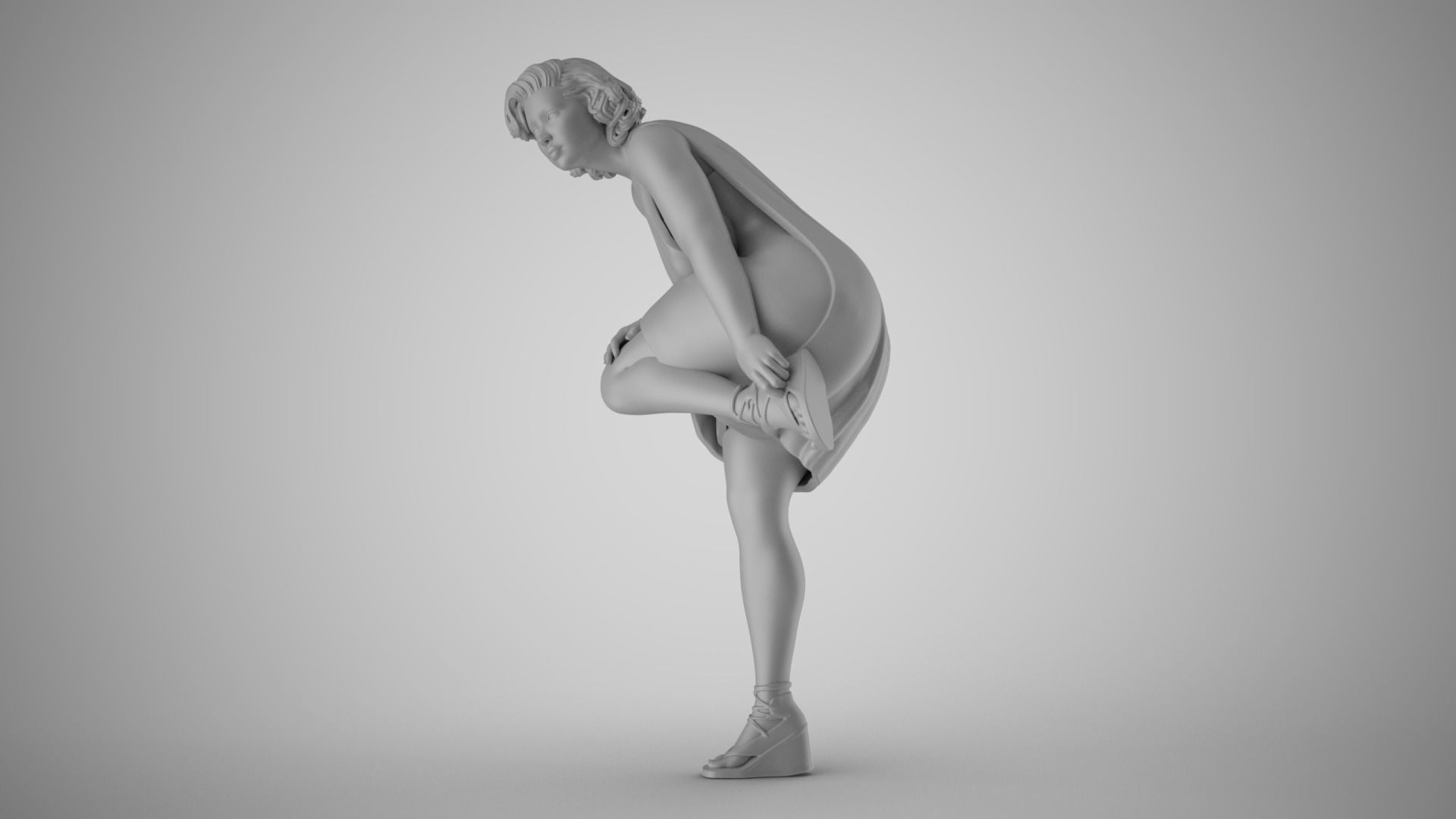 Woman on Heel 3D print model_1