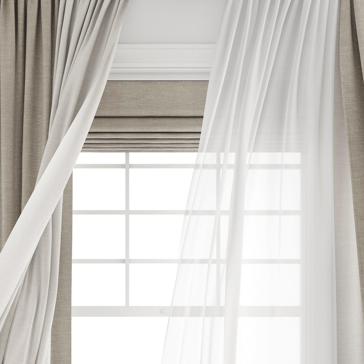  Wind blowing effect  Curtain 462 3D model_7