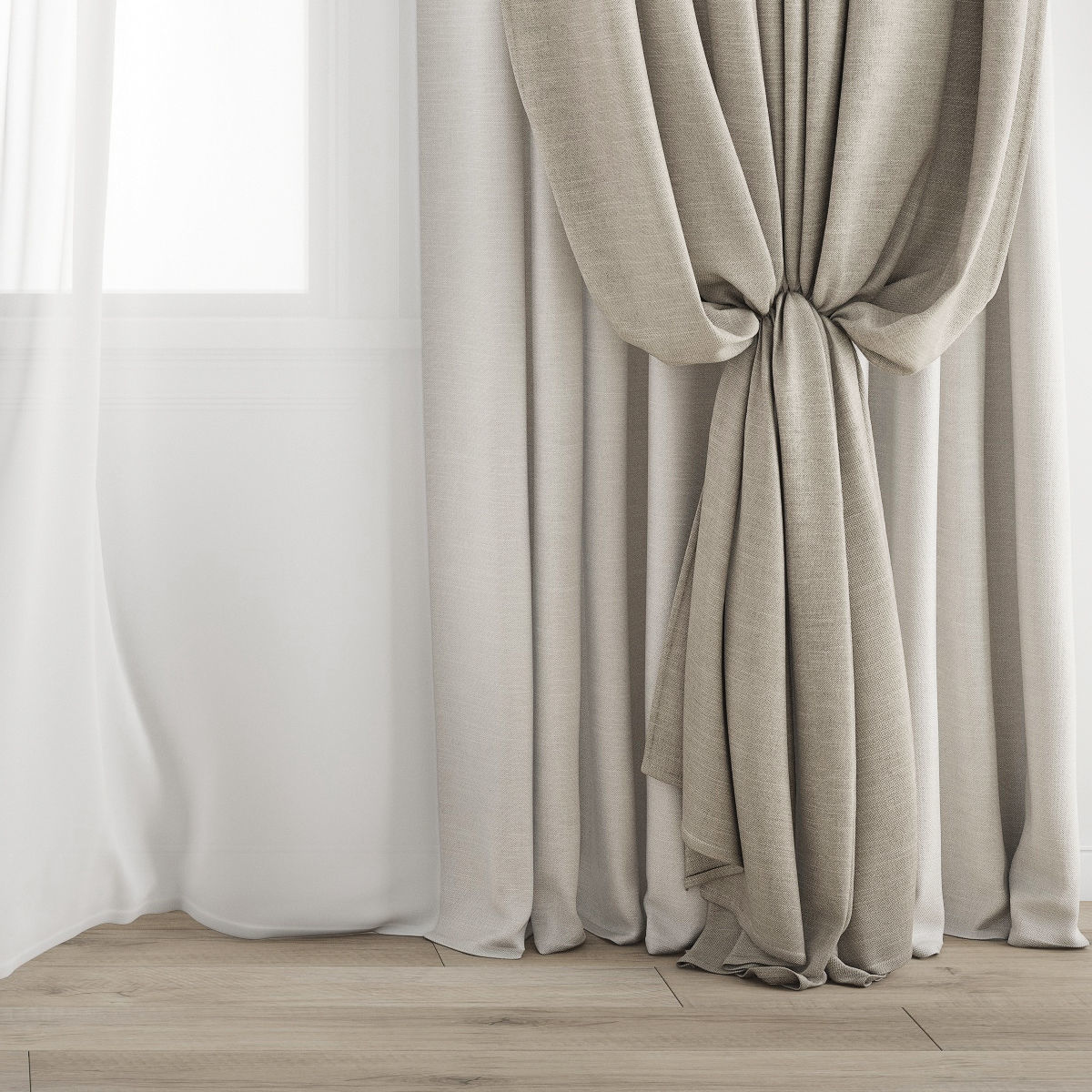  Wind blowing effect  Curtain 462 3D model_2