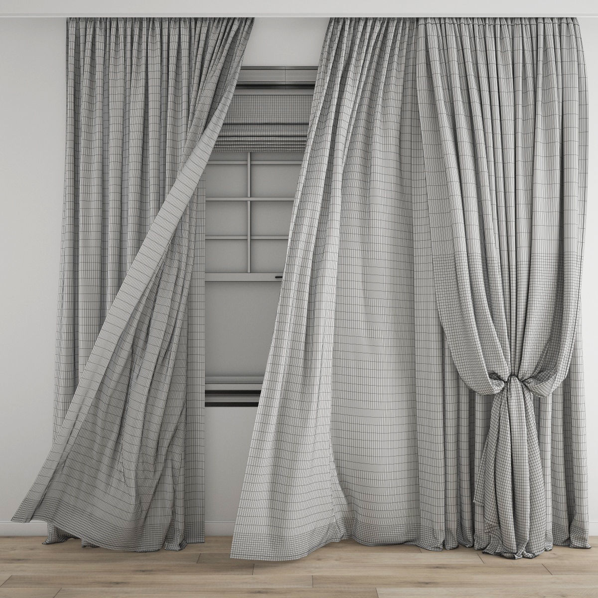  Wind blowing effect  Curtain 462 3D model_4