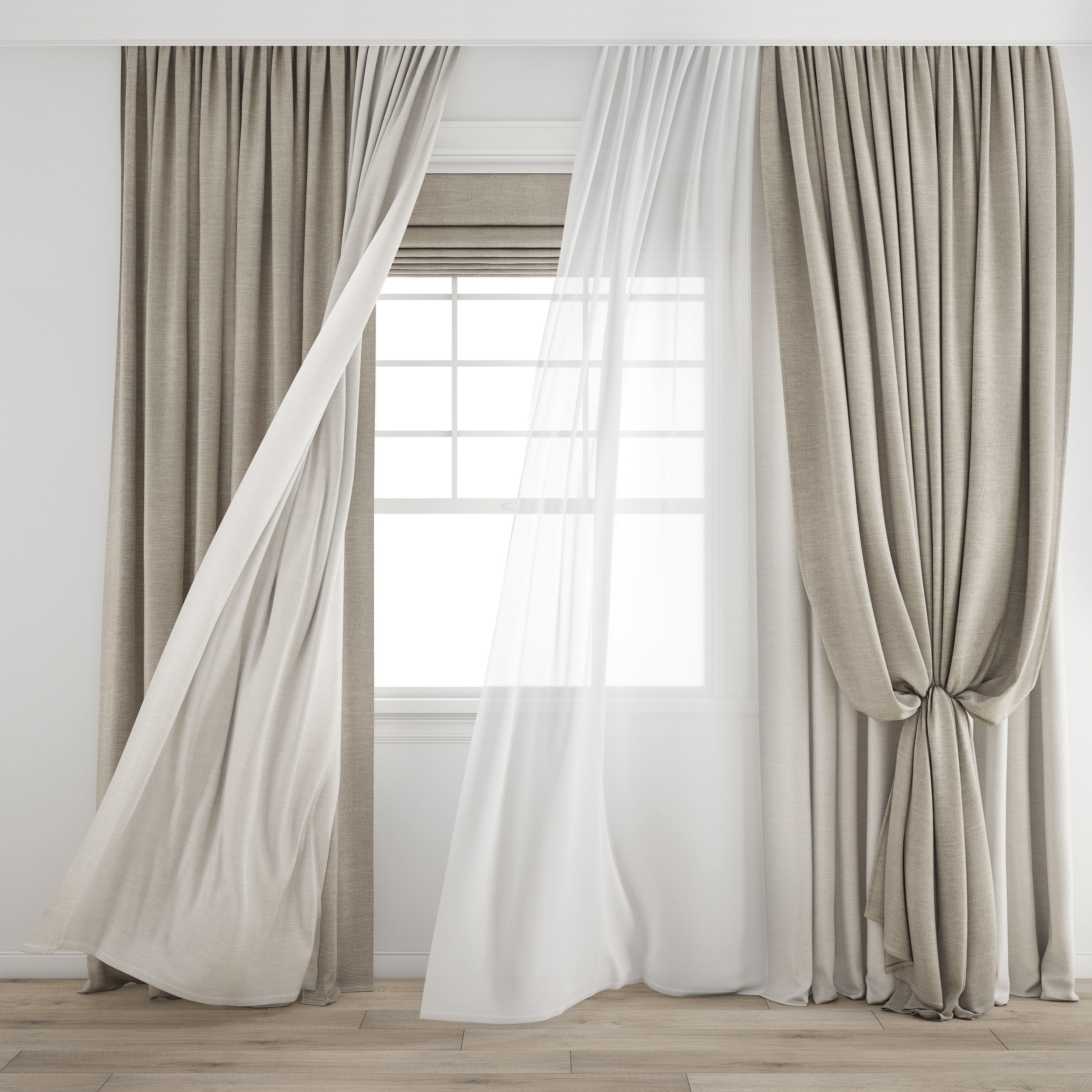  Wind blowing effect  Curtain 462 3D model_5