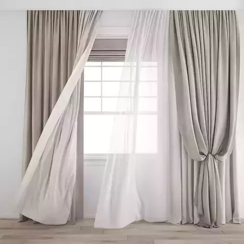  Wind blowing effect  Curtain 462 3D model
