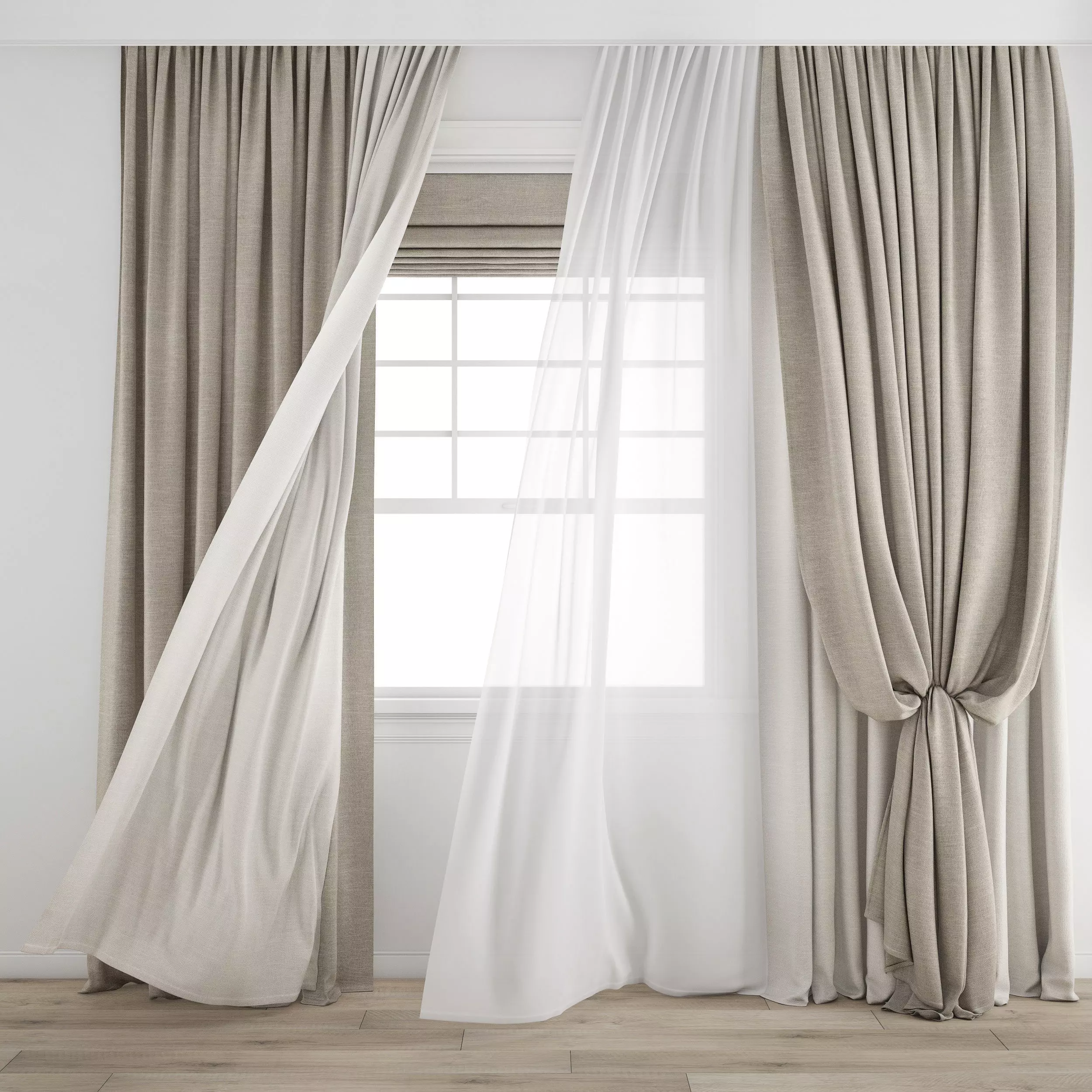  Wind blowing effect  Curtain 462 3D model_0