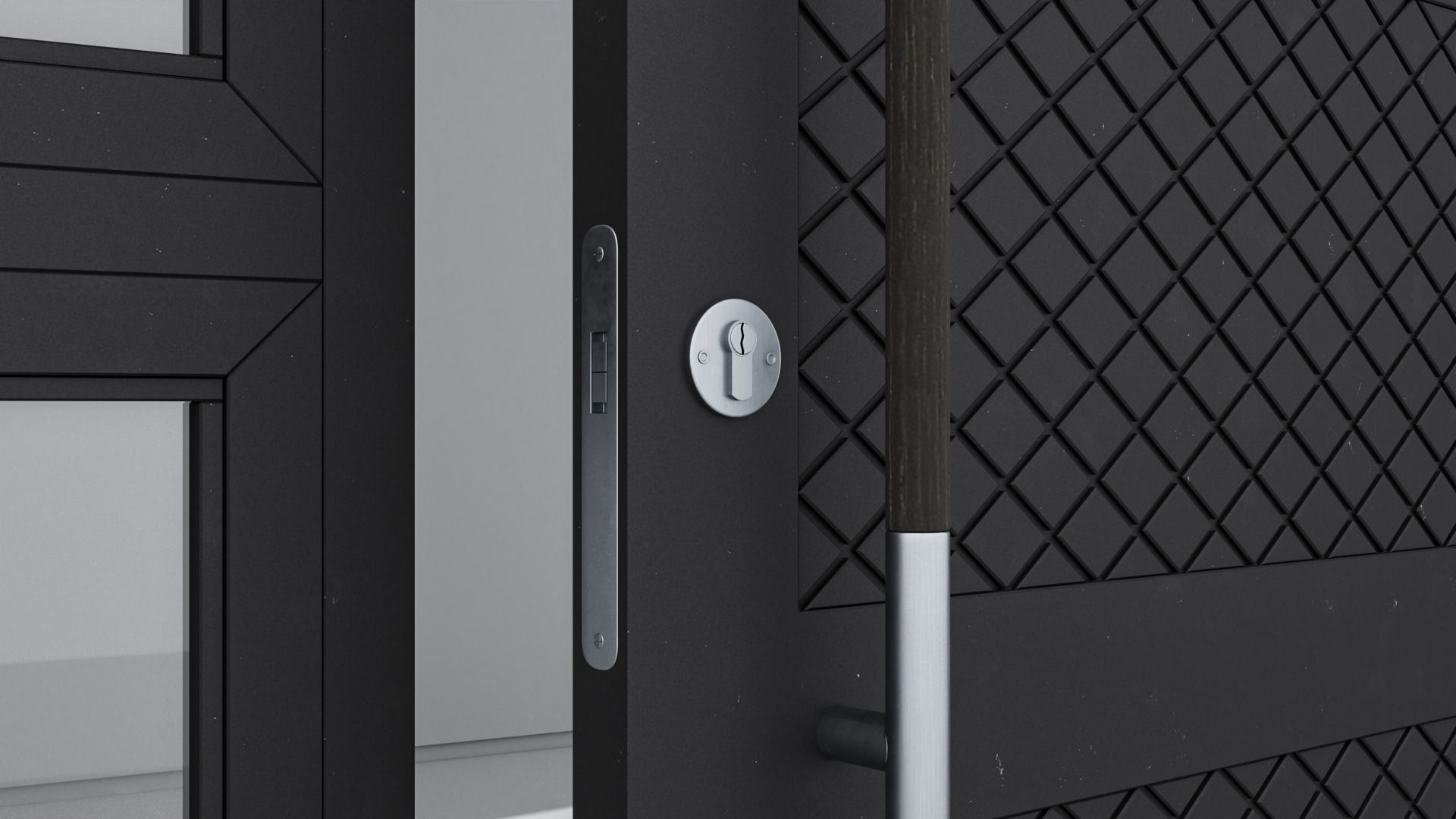 Aluminium door 91 3D model_4