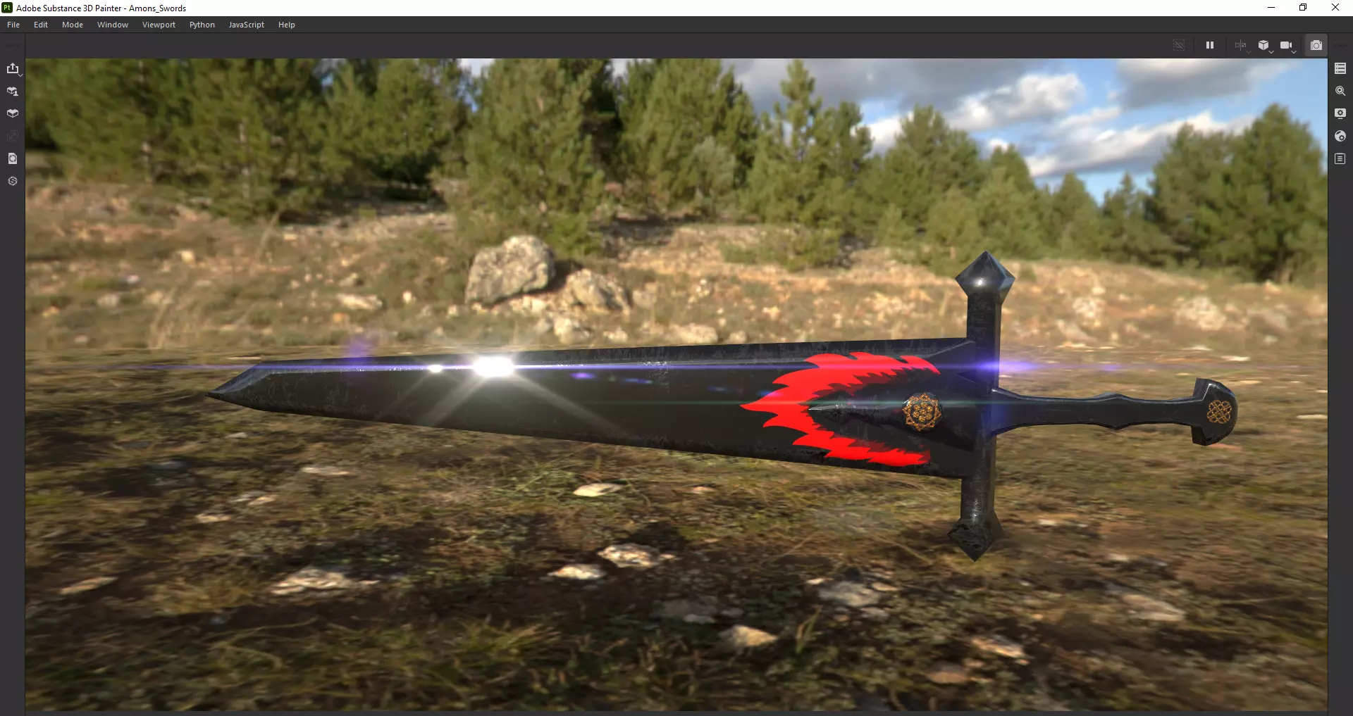 Amons Sword Free low-poly 3D model