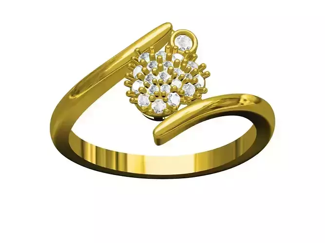 Gold Women Heart Ring