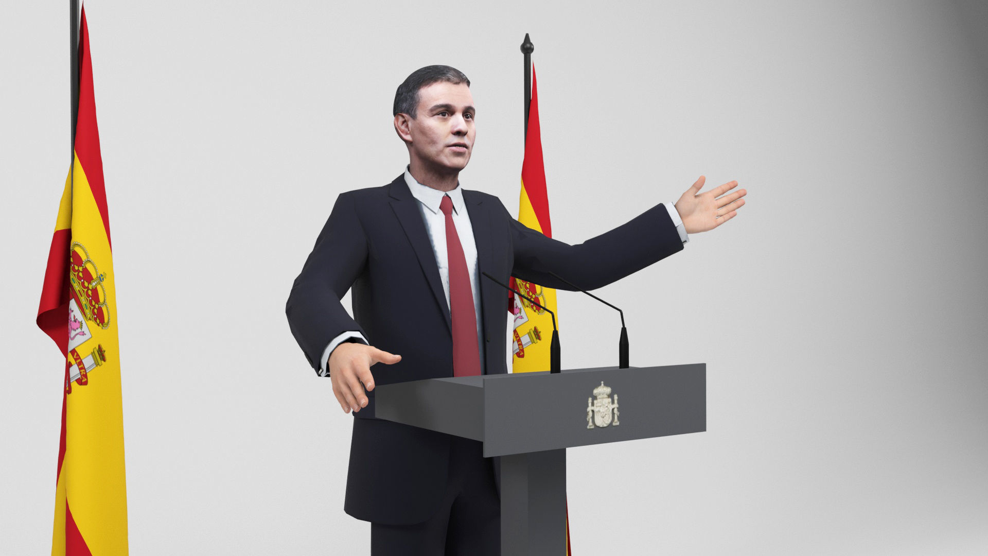 Pedro Sanchez Low-poly 3D model_2